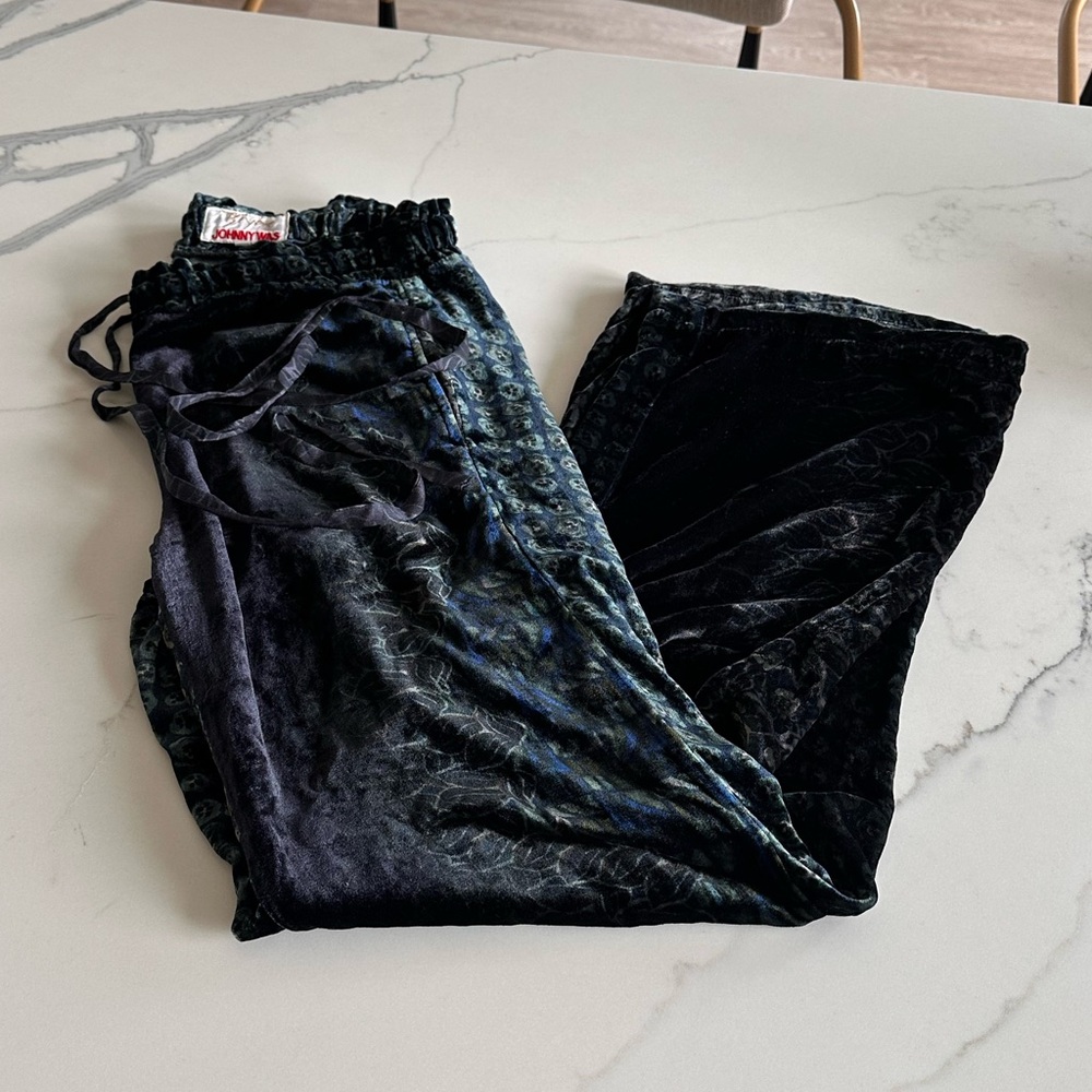 Johnny Was Biya Velvet Drawstring Pants XS